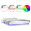 vidaXL LED posteljni okvir bel 160x200 cm trden les