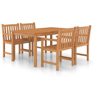 vidaXL 5-delni vrtni jedilni komplet 150x90 cm masivni tikov les