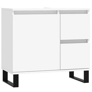 vidaXL Kopalni&scaron;ka omarica bela 65x33x60 cm inženirski les