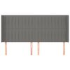 vidaXL Vzglavje z ušesi temno sivo 203x16x118/128 cm blago