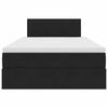 vidaXL Postelja s shranjevanjem z vzmetnico Črna 120 x 200 cm Žamet