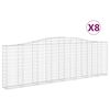 vidaXL Obokane gabion ko&scaron;are 8 kosov 400x30x120/140cm pocinkano železo