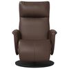 vidaXL Naslanjač z naslonom za noge, rjavo umetno usnje