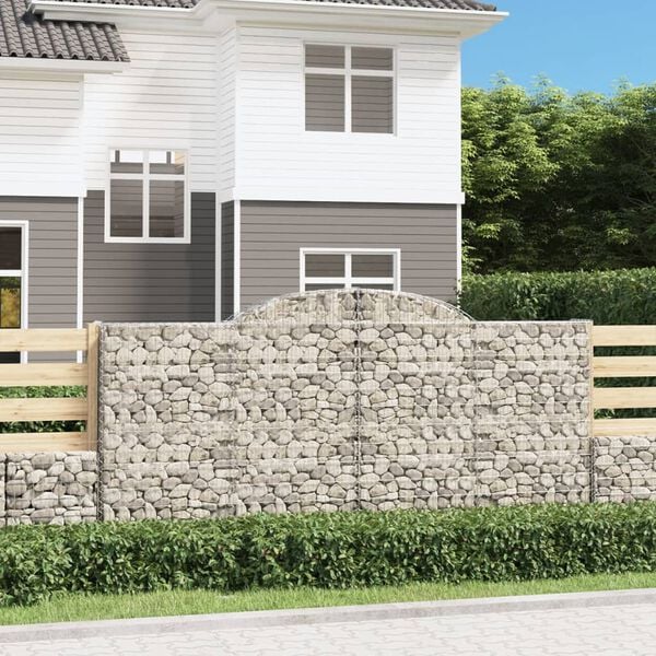 vidaXL Obokane gabion ko&scaron;are 12 kosa 300x50x140/160cm pocinkano železo