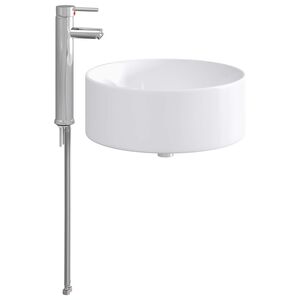 vidaXL Umivalnik z me&scaron;alnikom in odtokom Krom 40,5 x 40,5 x 15,5 cm