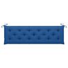 vidaXL Vrtna klop z modro blazino 175 cm trdna tikovina