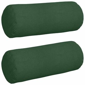 vidaXL Blazine 2 pcs Temno zelena &Oslash; 15 x 40 cm Žametna tkanina