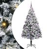 vidaXL Umestno božično drevo Bela 210 cm PVC, jeklo in plastika