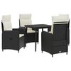 vidaXL Set miz za kavč 5 kos Črna in krem bela 80 x 80 x 74 cm