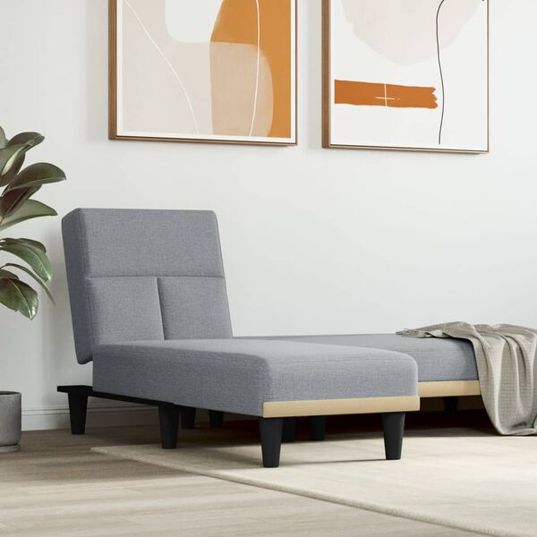 vidaXL Počivalnik iz svetlo sive tkanine