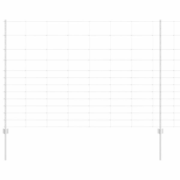 vidaXL Ograja s stebrom srebrna 1,5 x 50 m Jeklo