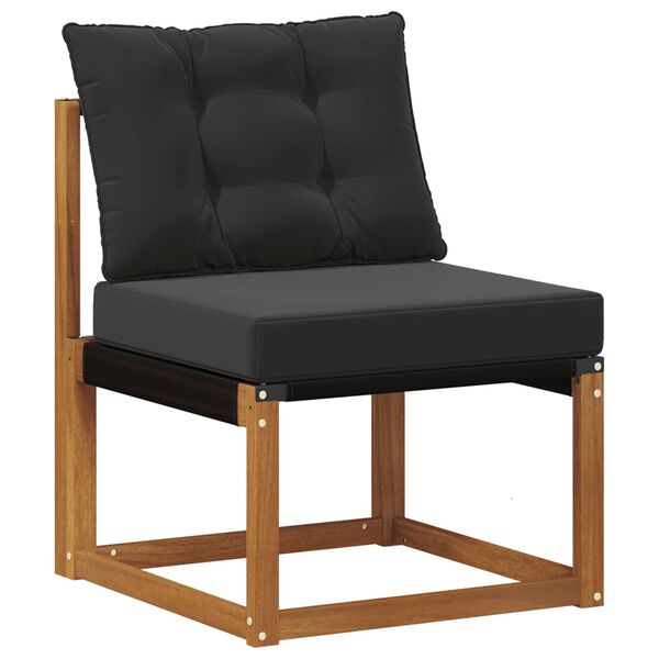 vidaXL Zunanja garnitura za sedenje z blazino 8 pcs Naravna in črna