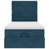vidaXL Otomanski posteljni okvir z vzmetnicami moder 100x200cm žamet