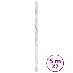 vidaXL Nalepke za pohi&scaron;tvo samolepilne marmor bele 90x500 cm PVC