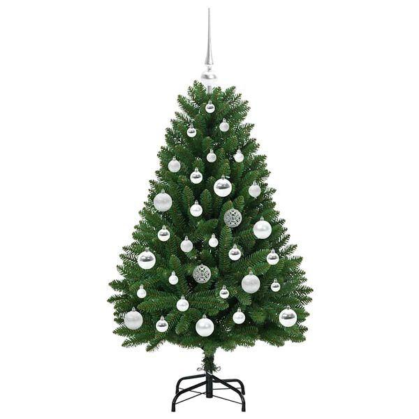 vidaXL Umestno božično drevo med 150 LED Zelena 120 cm PVC in kovina