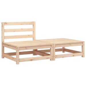 vidaXL Vrtni kavč brez naslonjal s stolčkom za noge trdna borovina