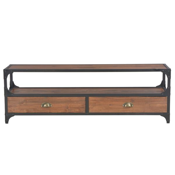 vidaXL TV omarica z 2 predaloma 120x30x40 cm trdna borovina