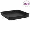 vidaXL Kvadraten cvetlični pladenj 24 kos Črna 15 x 15 x 2 cm Plastika