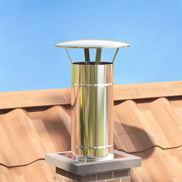 vidaXL Podalj&scaron;ek dimnika srebrna 35 x 35 x 65 cm Nerjaveče jeklo