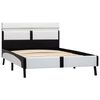 vidaXL Posteljni okvir LED belo in črno umetno usnje 90x200 cm