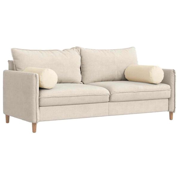 vidaXL Blazine 2 pcs krema Ø 25 x 70 cm Žametna tkanina