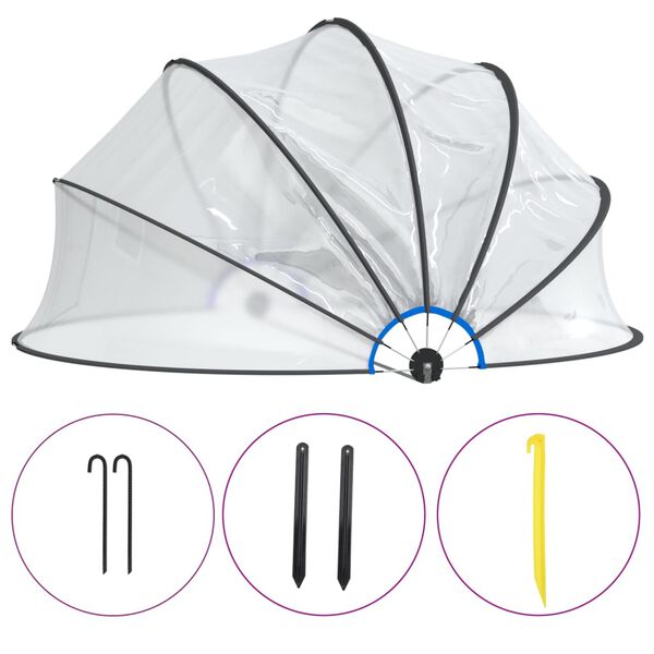 vidaXL Kupola za bazen okrogla 406x203 cm PVC