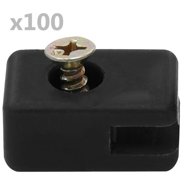 vidaXL Držalo za vrtno ograjno žico z vijakom 100 kompletov antracitno