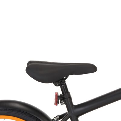 vidaXL Otroško kolo s prednjim prtljažnikom 20" črno in oranžno