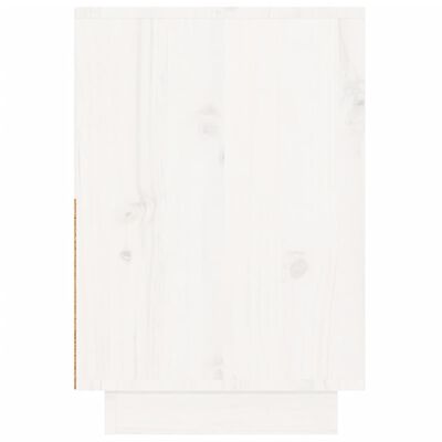 vidaXL Nočna omarica bela 60x34x51 cm trdna borovina