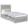 vidaXL Konstrukcija postelje Siva Sonoma in srebrna 75 x 190 cm