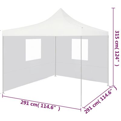 vidaXL Profesionalen zložljiv vrtni šotor z 2 stranicama 3x3 m jeklo