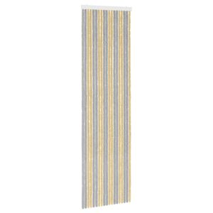 vidaXL Zaslon proti insektom Chenille Siva in bež 56 x 200 cm 100% PP