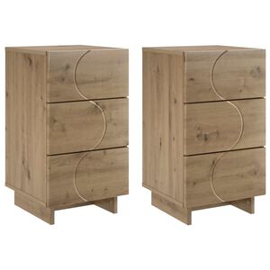 vidaXL Nočna omarica 2 kos Artisan hrast 33,5 x 34,5 x 60 cm