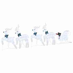 vidaXL LED Jeleni 5 kos srebrna 43 x 18 x 66 cm blago