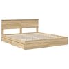 vidaXL Postelja s shranjevanjem z vzglavjem Sonoma hrast 180 x 200 cm