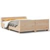 vidaXL Posteljni okvir brez vzmetnice 140x190 cm trdna borovina