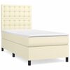vidaXL Box spring postelja z vzmetnico krem 90x190 cm umetno usnje