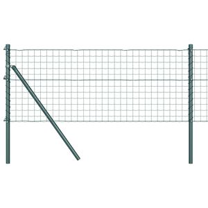 vidaXL Ograja s stebrom Zelena 0,4 x 10 m Jeklo in PVC