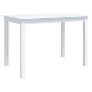 vidaXL Jedilna miza bela 114x71x75 cm trden les kavčukovca
