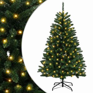 vidaXL Umetno Zložljivo Božično Drevo 150 cm 150 LED Toplo bela jeklo