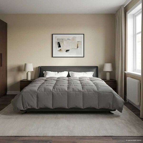 vidaXL Polna celoletna prevleka Svetlo siva 220 x 260 cm Mikrovlakna