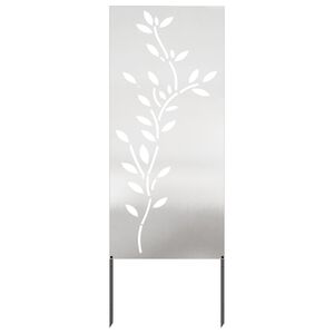 vidaXL Zaslon za zasebnost v vrtu srebrna 50 x 140 cm Nerjaveče jeklo