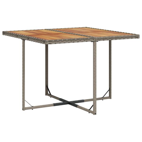 vidaXL Vrtna jedilna garnitura 9-delna z blazinami siv poli ratan