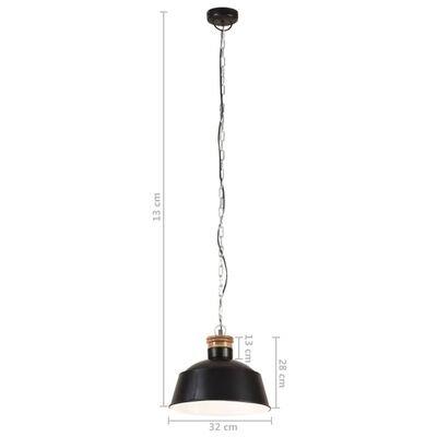 vidaXL Industrijska viseča svetilka 32 cm črna E27