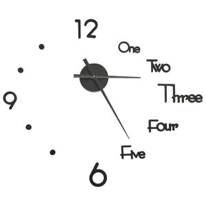 vidaXL 3D stenska ura moderna črna 100 cm XXL
