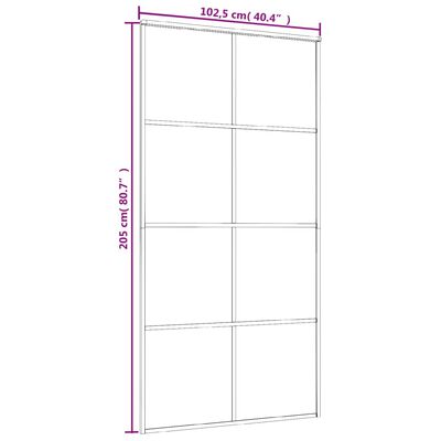 vidaXL Drsna vrata ESG steklo in aluminij 102,5x205 cm bela