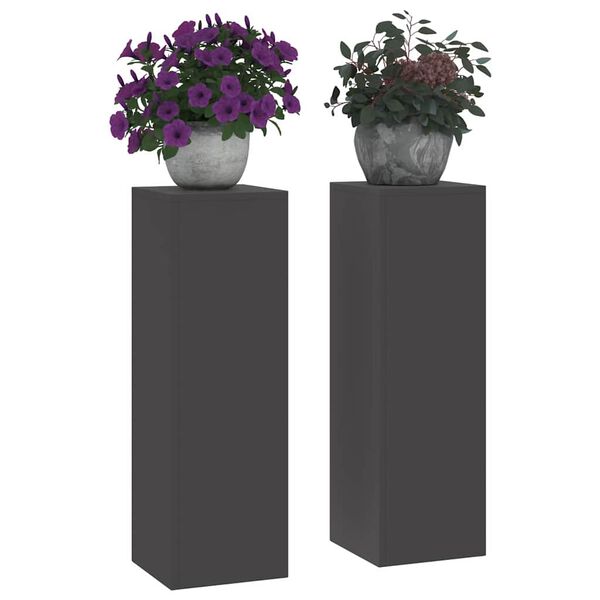 vidaXL Stojalo za rastline 2 pcs Črna 24 x 24 x 75 cm Jeklo