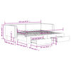 vidaXL Izvlečna dnevna postelja s predali svetlo siva 90x200 cm blago