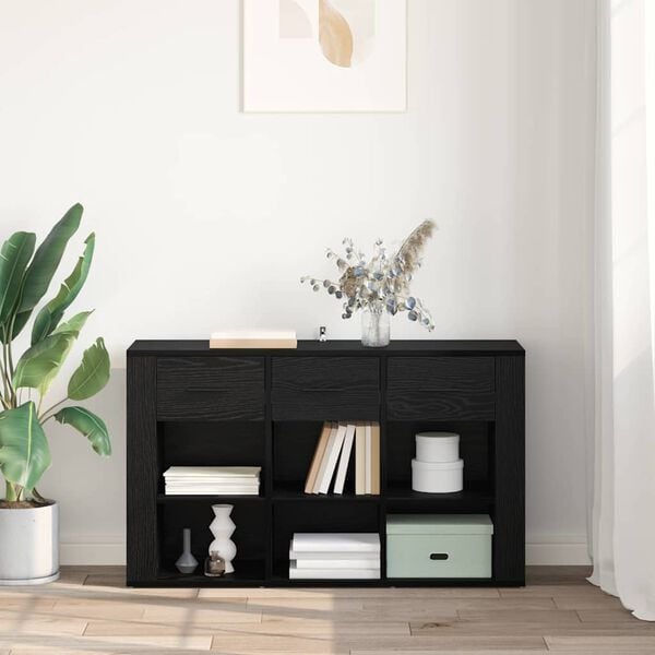 vidaXL Strani &scaron;al Črna Orehovina 100 x 30 x 59,5 cm Konstruiran les