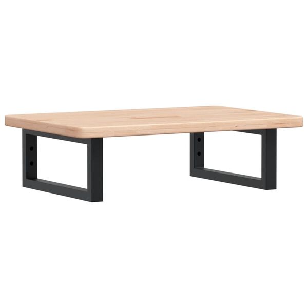 vidaXL Stenska polica za umivalnik jeklo in trdna hrastovina